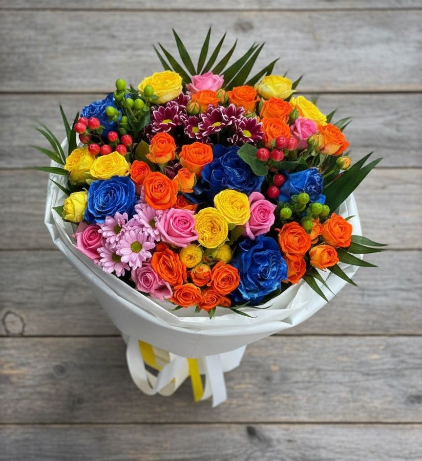 Букет цветов из: Розы и Хризантемы в Зеленокумске