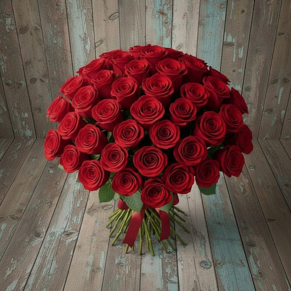 Букет 55 Красных роз Фридом в Зеленокумске