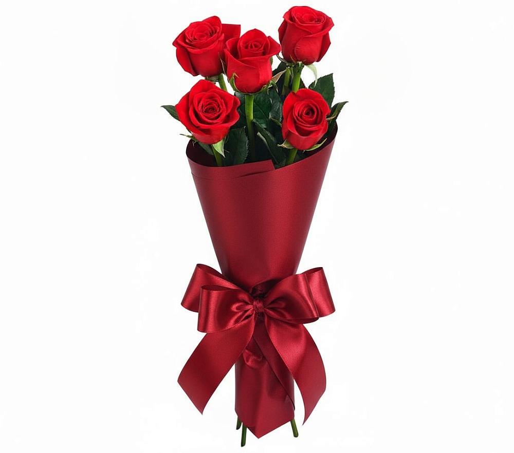 Букет 5 Красных роз Эдлесс Лав в Зеленокумске