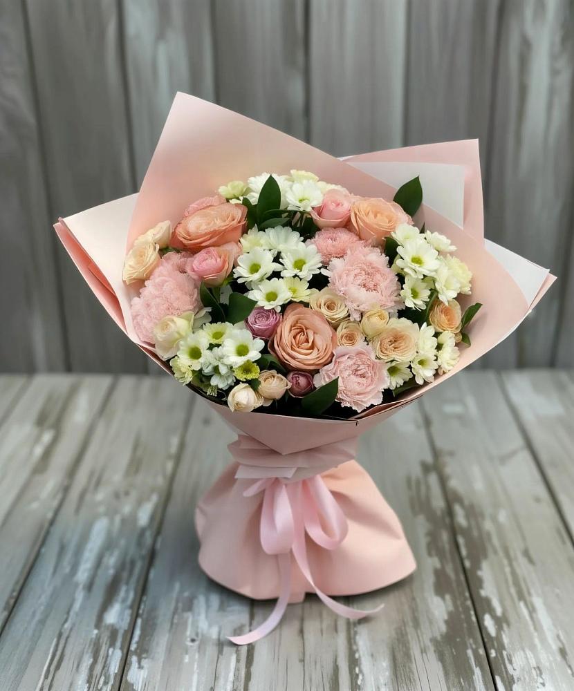 Букет цветов из: Гвоздики, Розы и Хризантемы в Зеленокумске