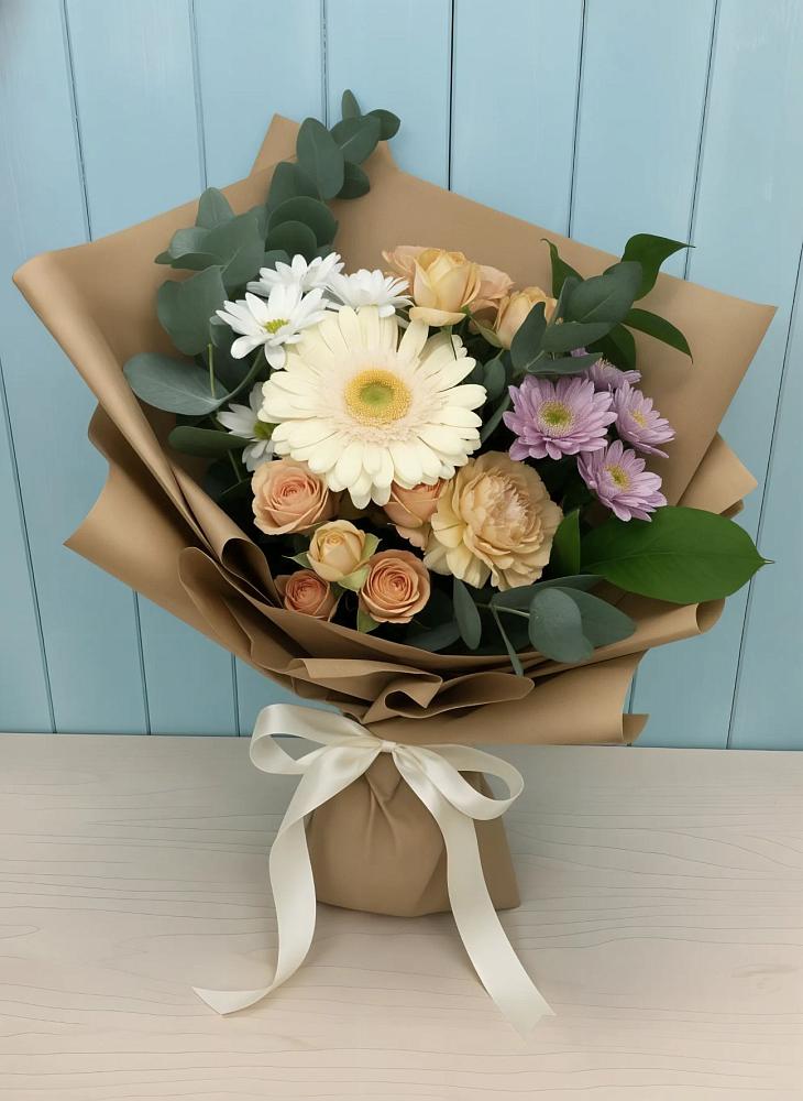 Букет цветов из: Герберы и Хризантемы в Зеленокумске