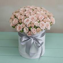 Цветочная композиция из Розы в шляпной коробке в Зеленокумске