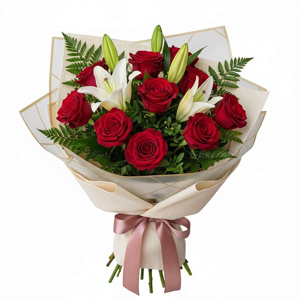 Букет цветов из: Лилии и Розы в Зеленокумске