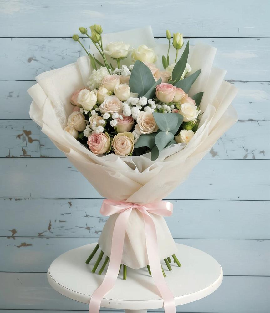 Букет цветов из: Розы и Лизиантусы в Зеленокумске