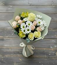 Букет цветов из:  Альстромерии, Розы и Хризантемы в Зеленокумске
