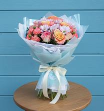 Букет цветов из:  Хризантемы и Розы в Зеленокумске